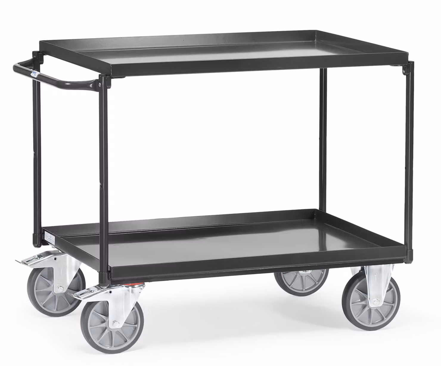 Fetra Transportgeräte Carrello da tavolo4820 400kg grigio2 vassoi 850x500mm, 4820/7016