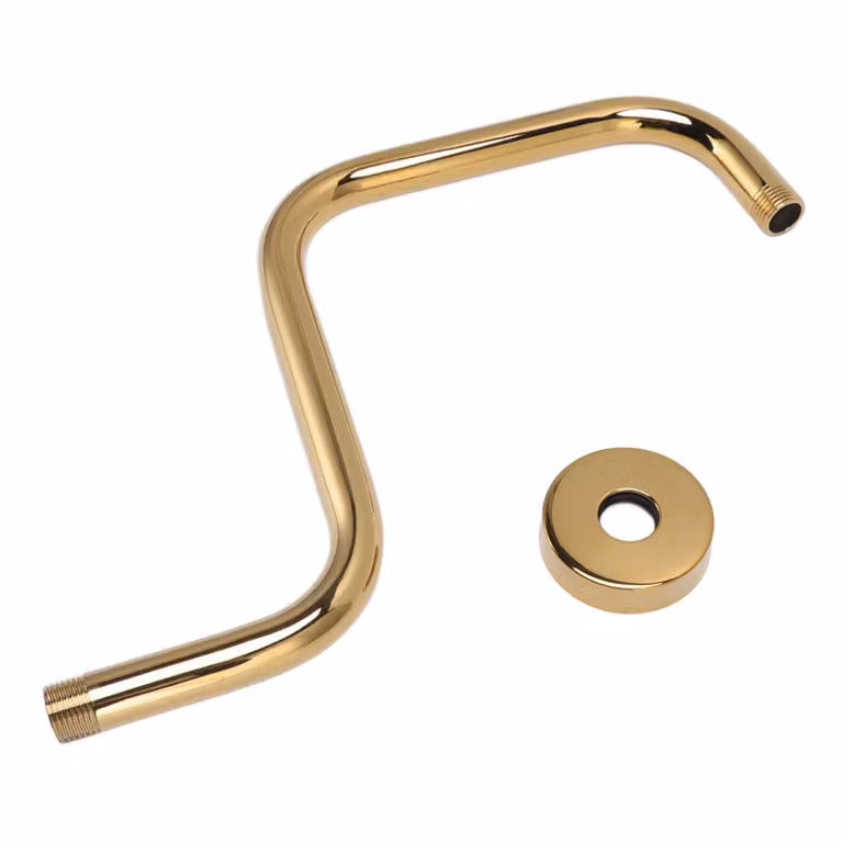 Braccio di prolunga per doccia in acciaio inossidabile, braccio doccia alto con flangia, tubo di risalita per soffione doccia a parete, oro