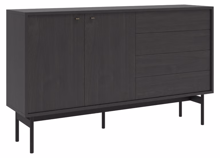 Selsey Olar II - Credenza a 2 ante, finitura Portland Noce nero, 154 cm