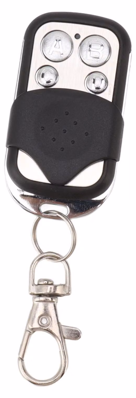Telecomando per porte da garage, portatile, anti-interferenze, universale, 433 MHz, 4 tasti, con portachiavi