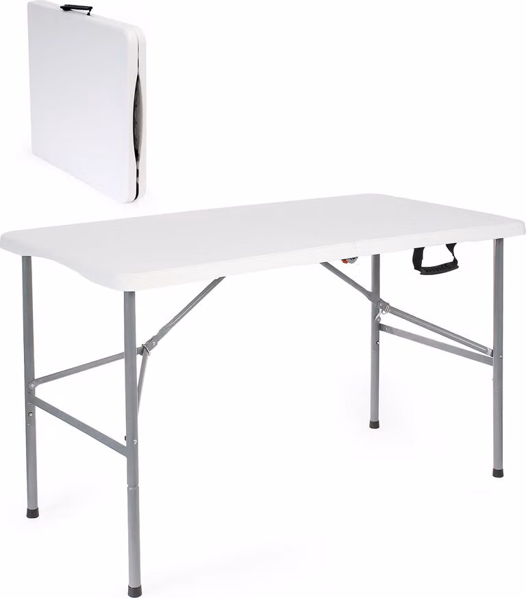 Tavolo da campeggio pieghevole Wiltec 122x60x75 cm Tavolo pieghevole con maniglia di trasporto Tavolo da festa Tavolo da birra Tavolo da giardino Tavolo da buffet Set tenda da birra Tavolo da campeggio pieghevole