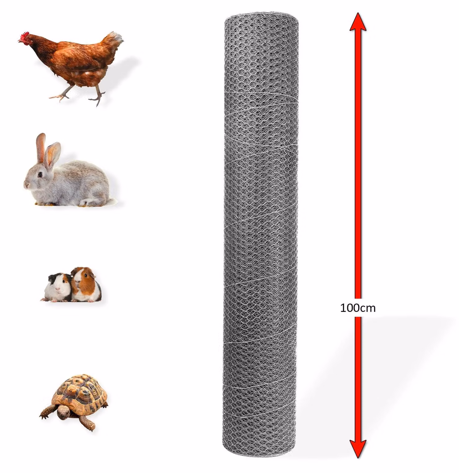 Rete vinilica esagonale zincata, zincata 25 mm, 1x25 m, filo 0,75 mm