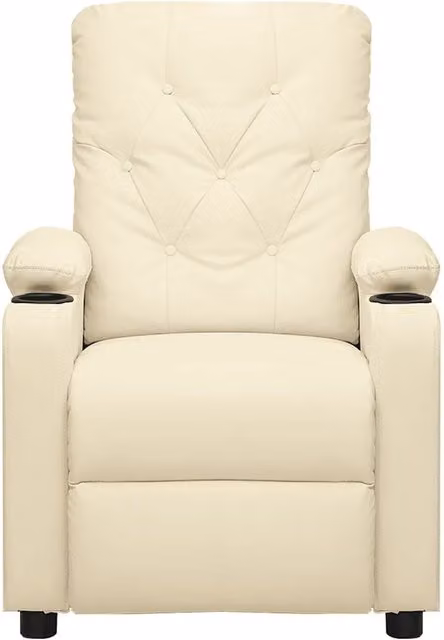 Poltrona relax reclinabile vidaXL in similpelle beige con braccioli