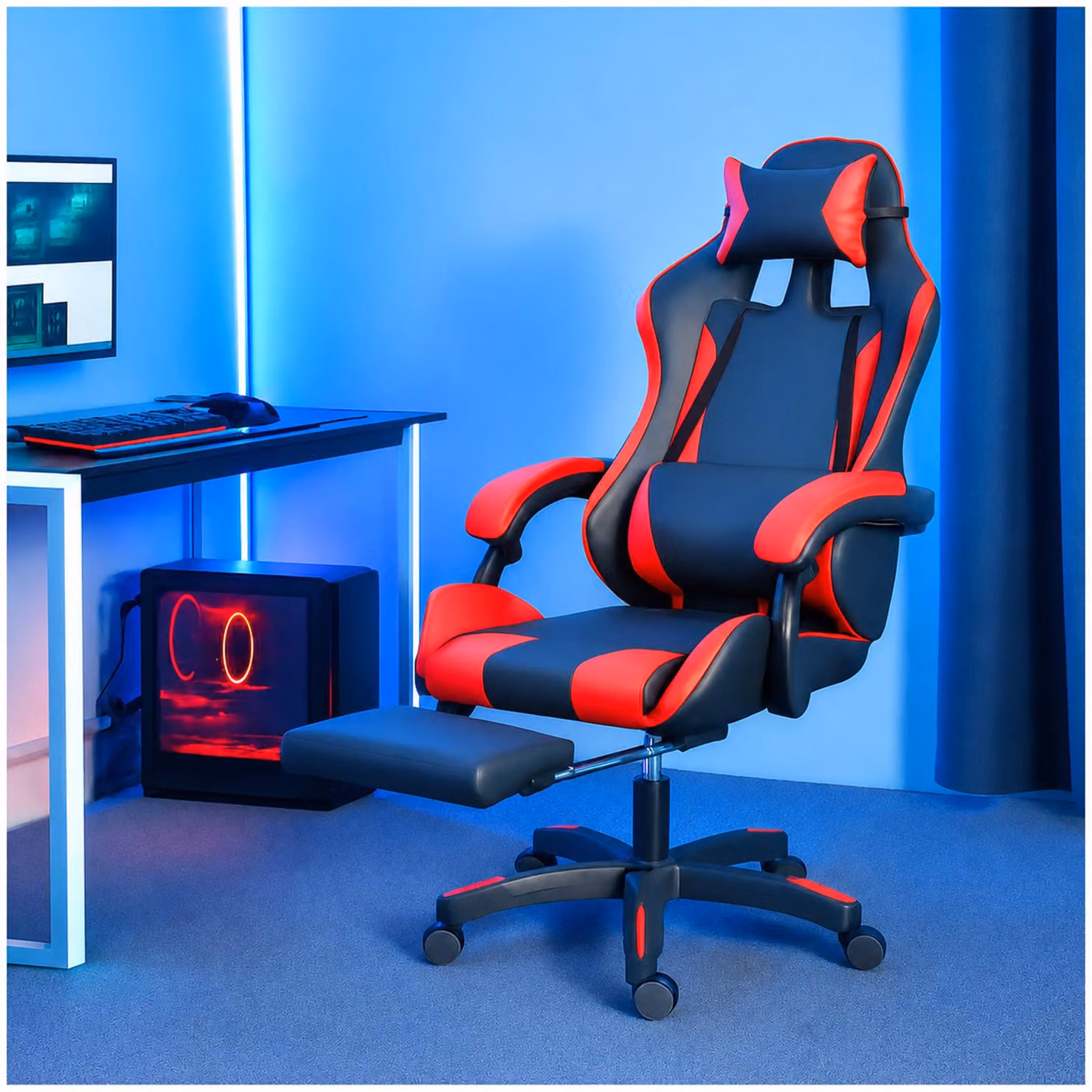 Sedia da gaming Krit Eco Nero-Rosso