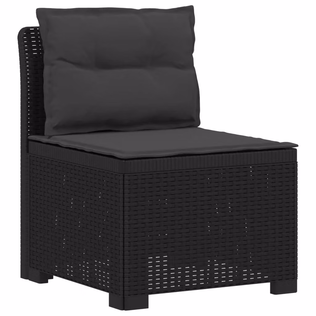 Divano da giardino a 1 posto con cuscini in design moderno effetto rattan color antracite e nero per esterno, balcone o terrazza – 2