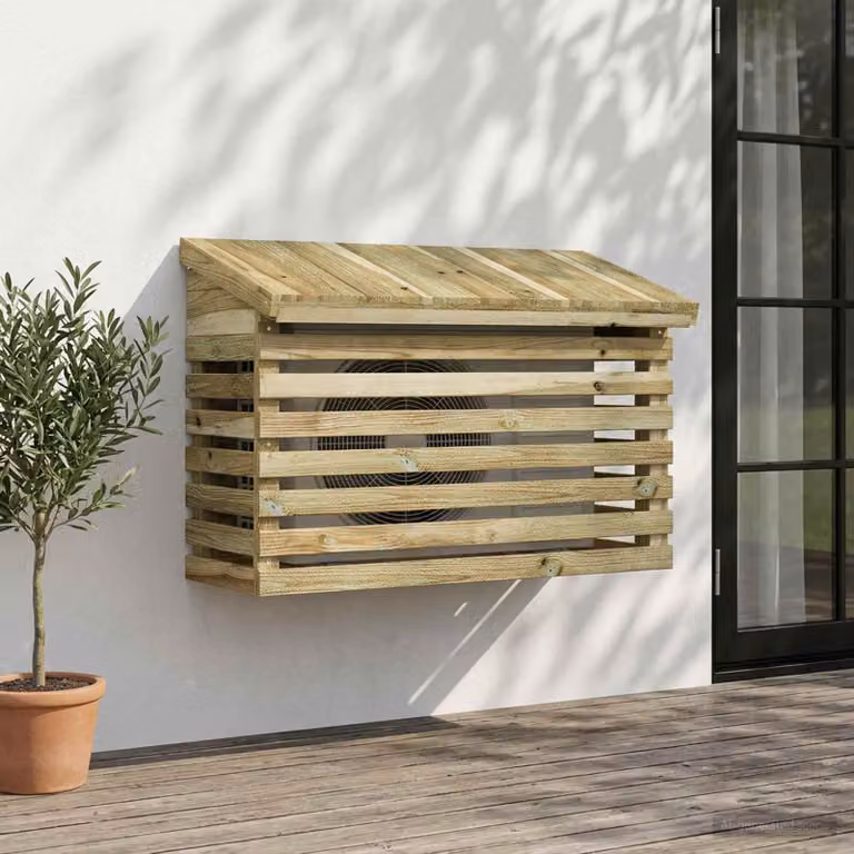 Copertura per condizionatore d'aria vidaXL in legno marrone L/P/H: 90 x 40 x 60 cm