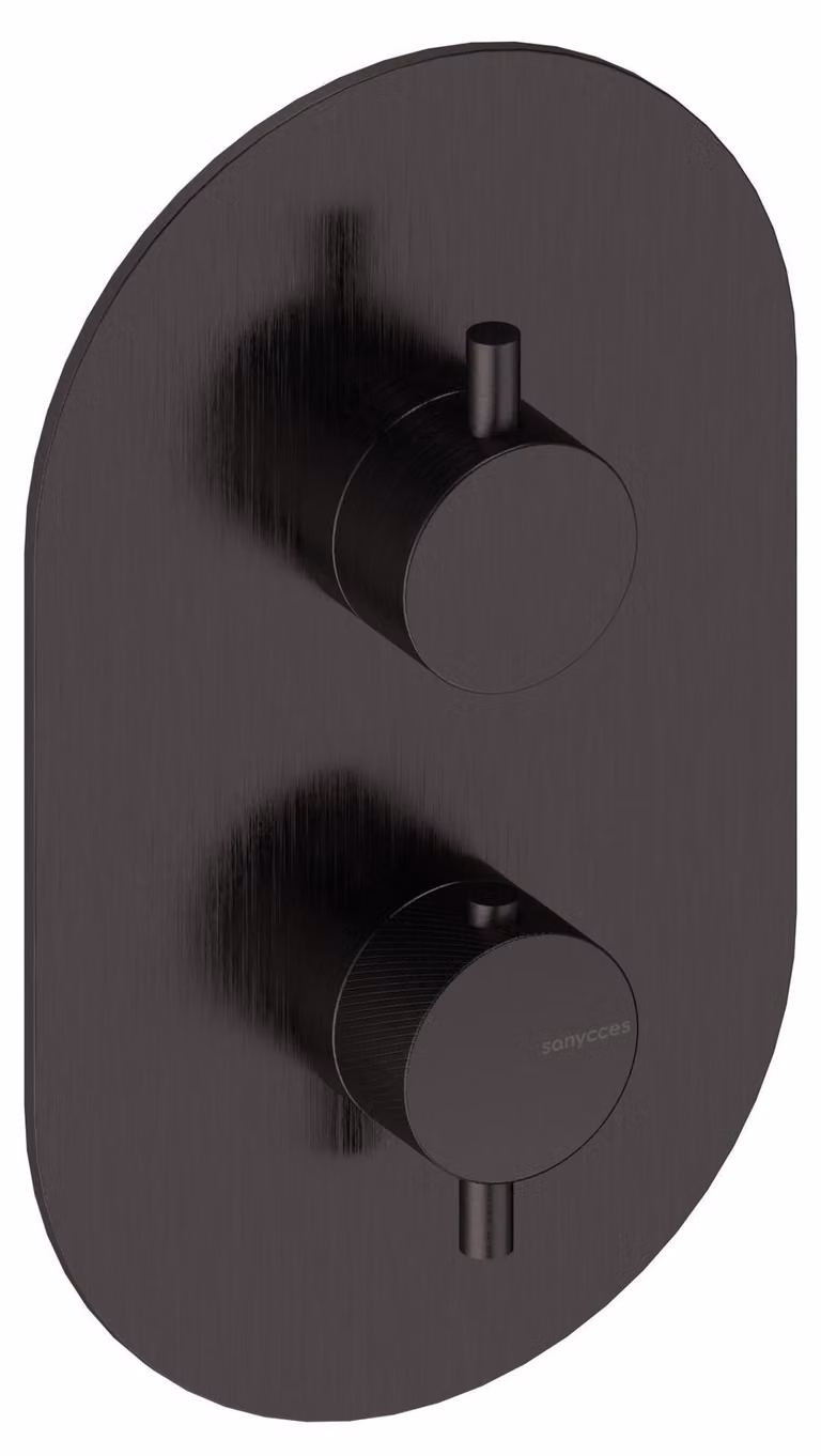 SANYCCES LOOP K Miscelatore doccia incasso a 2-3 vie con termostato, nero metallizzato
