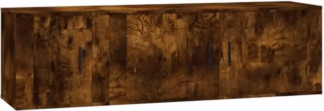 Set Mobili Porta TV 2 pz | Armadietto TV | Mobile Porta TV Rovere Fumo in Legno Multistrato
