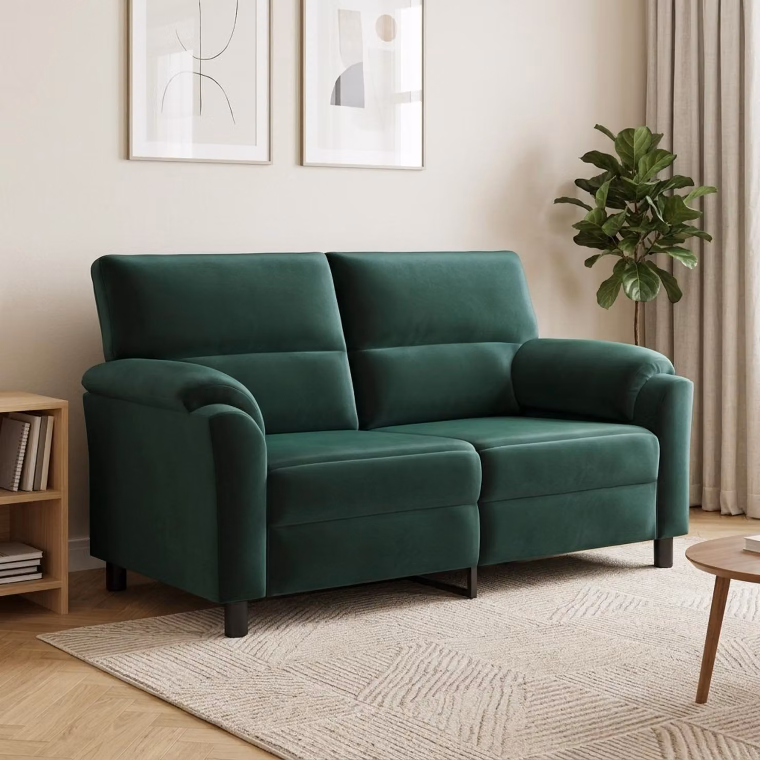Divano moderno vidaXL in velluto verde con struttura in metallo, L: 174 cm, P: 85 cm, H: 93 cm