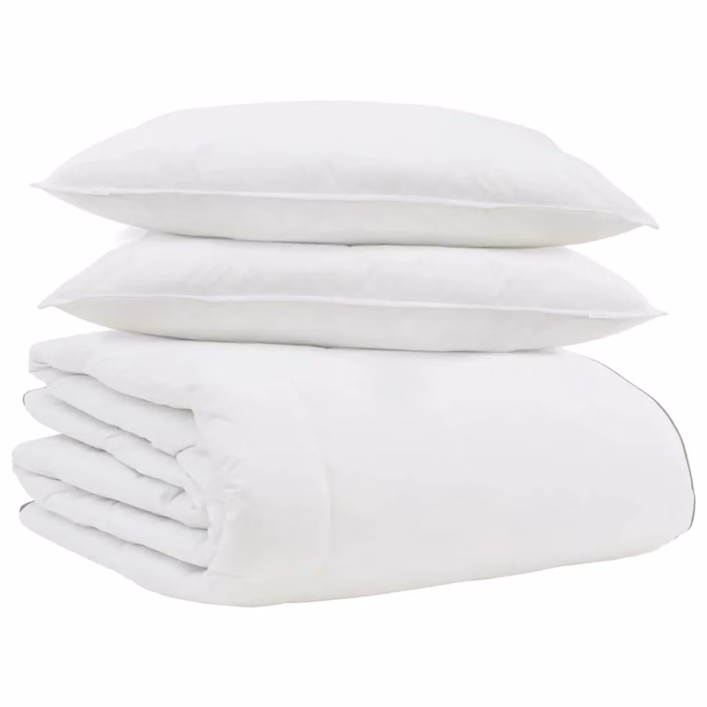 Set di 3 pezzi composto da Duvet invernale e cuscini vidaXL in bianco con piuma d'anatra e cotone L/P/H: 240 x 200 x 240 cm – 2