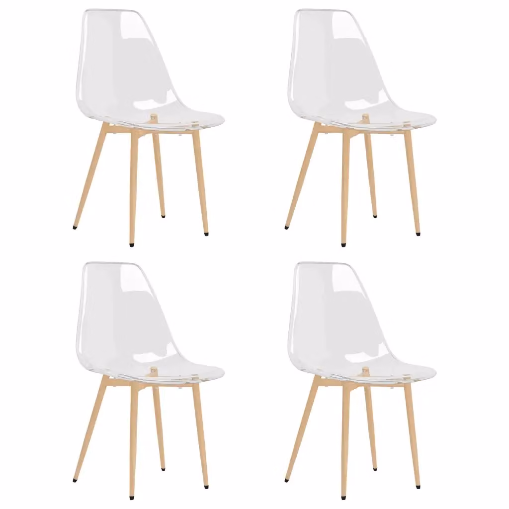 Set di 4 sedie da pranzo moderne vidaXL in plastica trasparente e metallo – 2