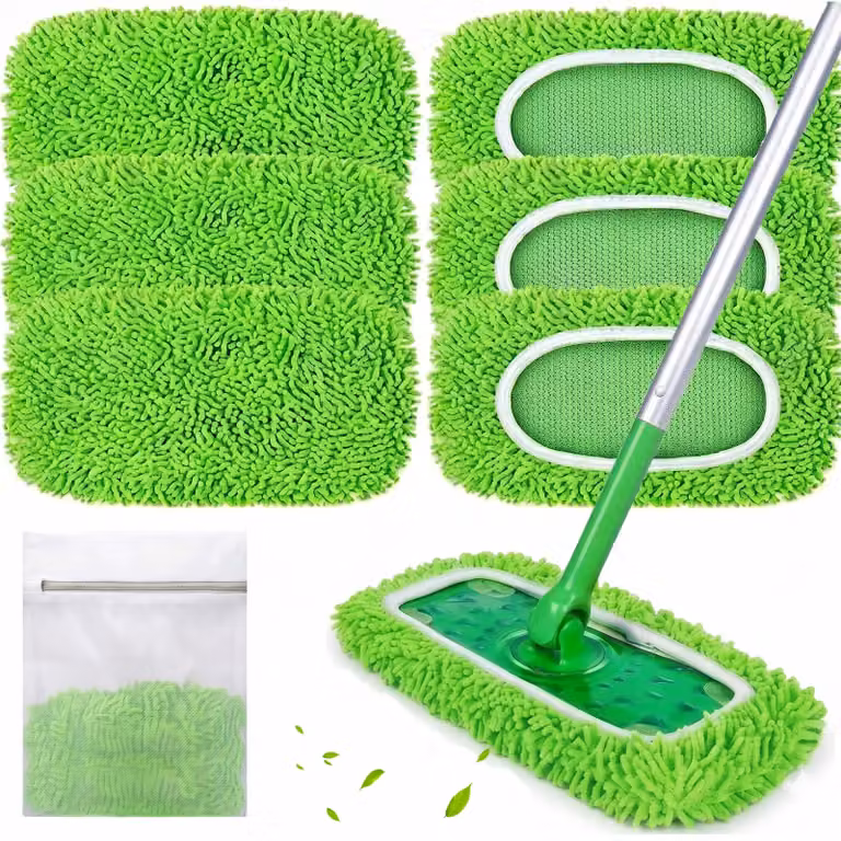 6 panni in microfibra per mop Swiffer, dimensioni 11,5x26 cm