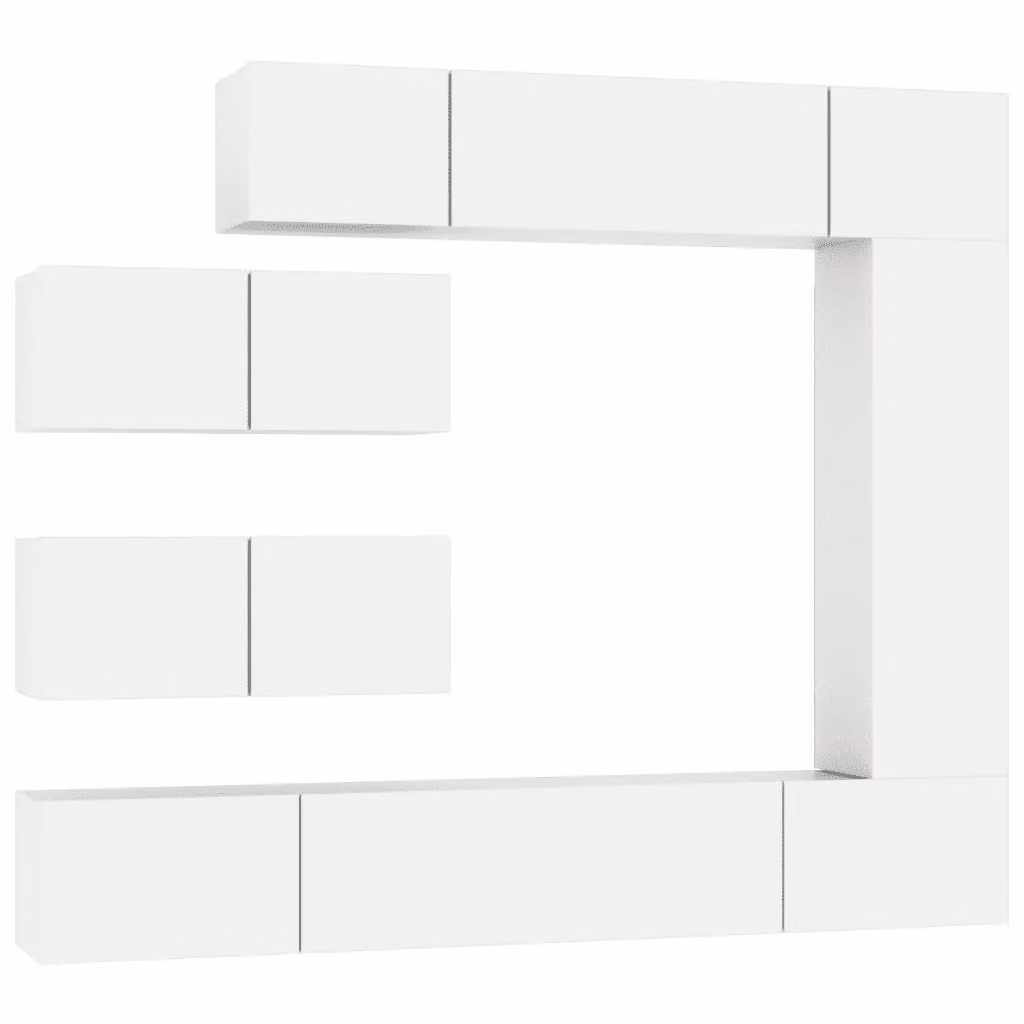 vidaXL Set di Mobili Porta TV 7 pz Bianco in Legno e MDF per Soggiorno – 2