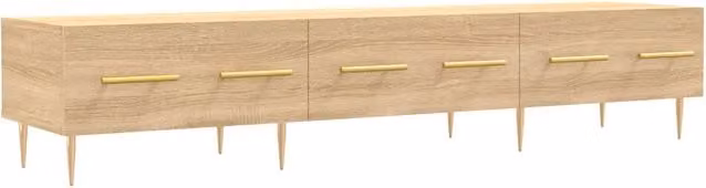 Mobile porta TV moderno HELLOSHOP26 in legno di rovere Sonoma color marrone e beige con vano contenitore L/P/H: 150 x 36 x 30 cm