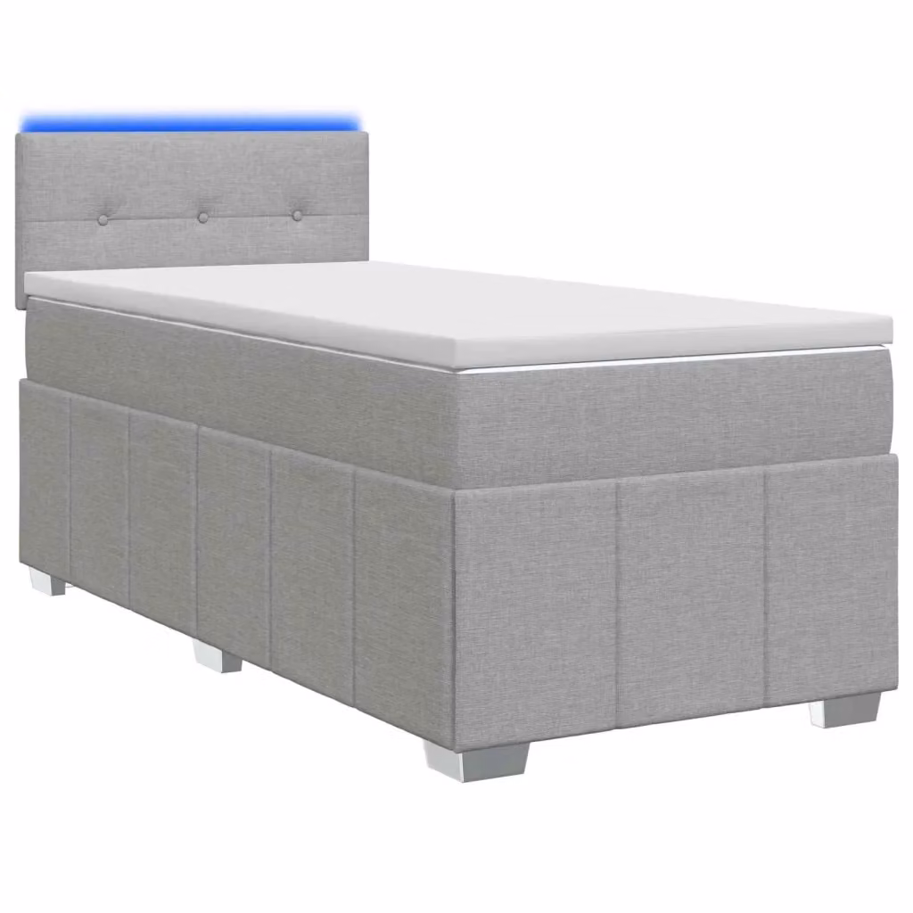 Letto box spring ibrido vidaXL con materasso a molle insacchettate e base a sollevamento, Grigio, L/P: 100 x 200 cm – 2