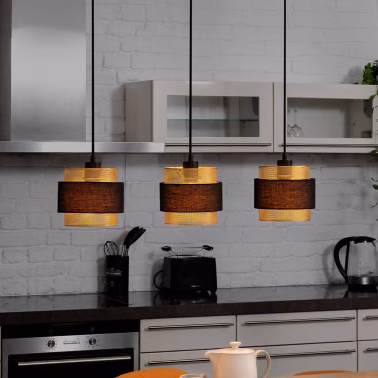OSRAM Lampada a sospensione Decor Hornet, dimmerabile, Nero, Soggiorno / Sala da pranzo, Tessuto / Stoffa / Seta, Moderno, Lampada a sospensione