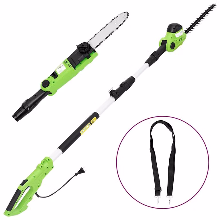 vidaXL motosega ad asta telescopica 2 in 1/tagliabordi 25/41 cm 710/550W
