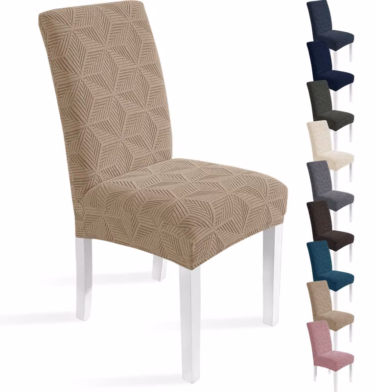 4 copri-sedie elasticizzati, copri-sedie da pranzo lavabili, color kaki