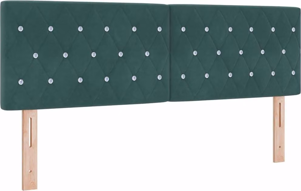 Testiera LED con strisce LED Verde Scuro 144 cm Velluto