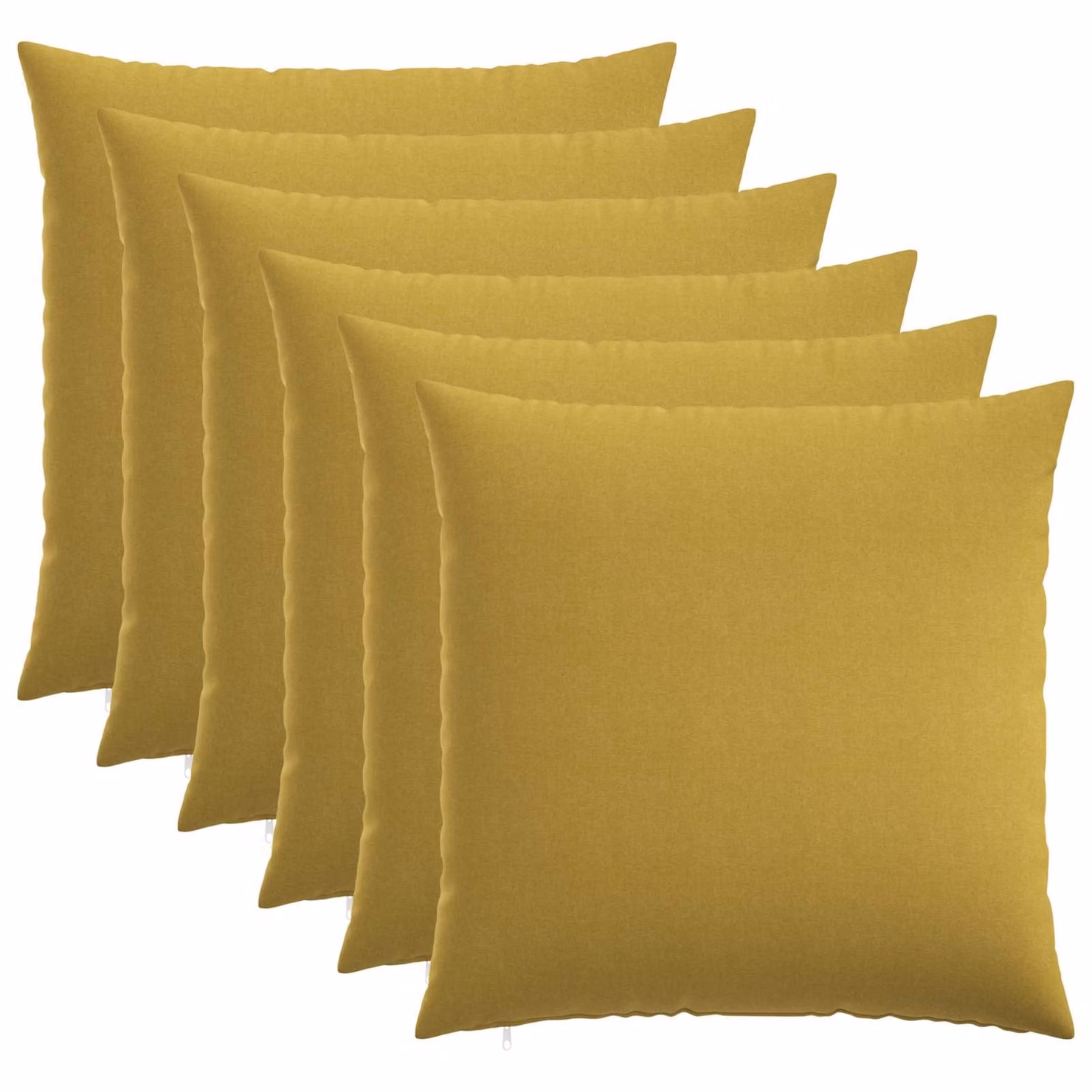 Set di 6 federe vidaXL HEERLEN in tessuto verde chiaro e giallo, forma quadrata, 65 x 65 cm