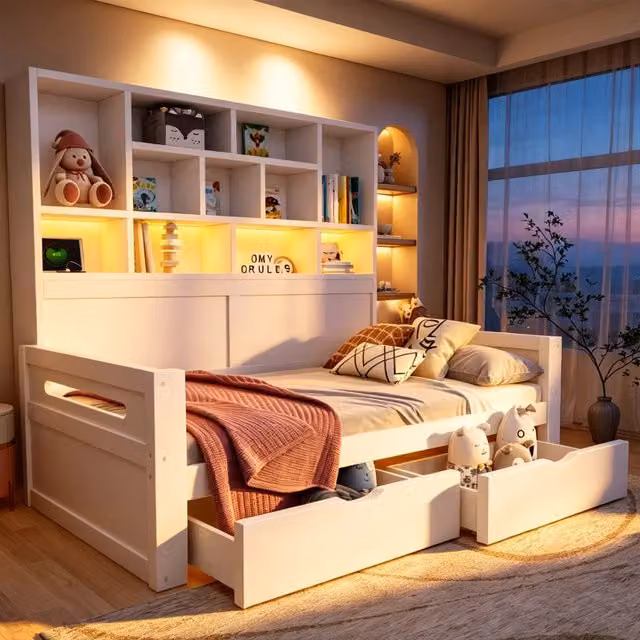 letto in mdf bianco 90 x 200 cm