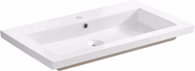 Lavabo da incasso ELIO 100 cm in ceramica bianca lucida
