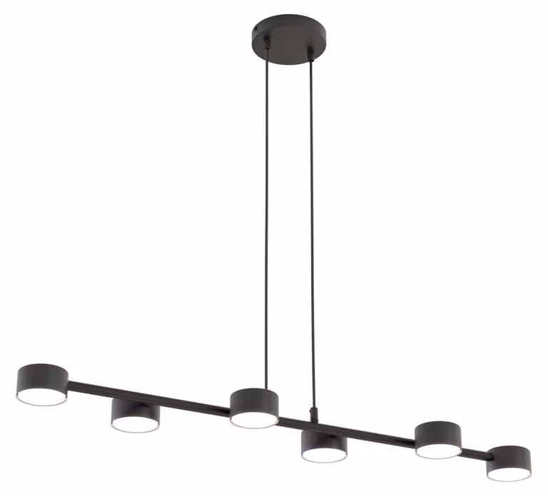Lampada a sospensione MEGARA nera 6xGX53x10W in metallo, dimensioni: 140x95x19 cm, IP20, Emibig