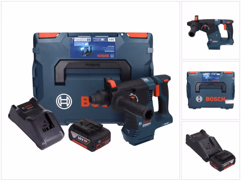Bosch GBH 18V-24 C Martello rotativo professionale a batteria 18 V 2,4 J Brushless SDS plus + 1x batteria ricaricabile 5,0 Ah + caricabatterie + L-BOXX
