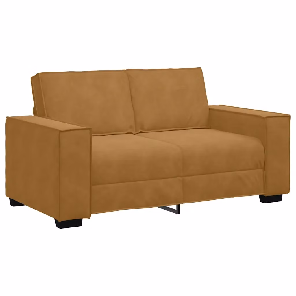 Divano a 2 posti moderno vidaXL in velluto marrone con cuscini inclusi L: 160 cm, P: 78 cm, H: 84 cm – 2