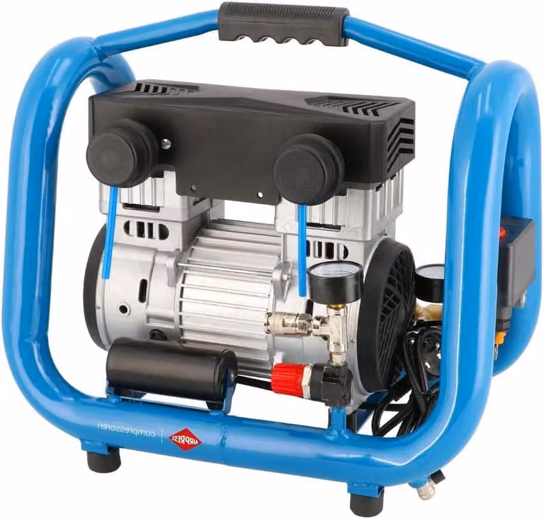 Compressore silenzioso senza olio – 1,5 cavalli – 10 bar – serbatoio da 4 litri – 73 dB – portatile