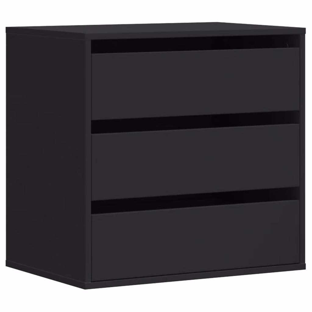 Cassettiera Angolare Nera 60x41x58 cm in Legno Multistrato