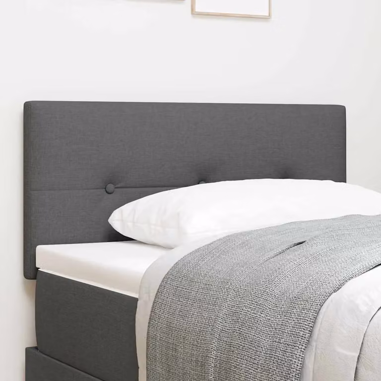 Testiera per letto vidaXL con illuminazione LED integrata e porta di ricarica USB, rivestimento in tessuto grigio, Larghezza: 80 cm
