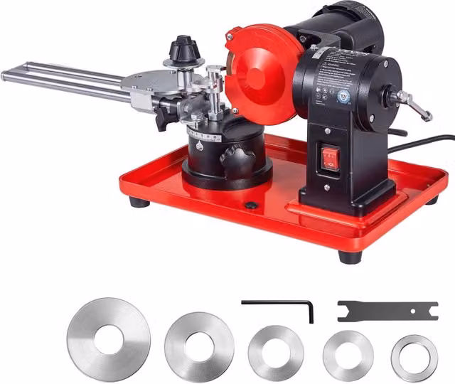 Affilatrice per Dischi da Seghe Circolari CSS01A 370W 2890 giri/min per Dischi Diametro 80-700 mm con Mola Regolabile 125 mm per Lavorazione Legno