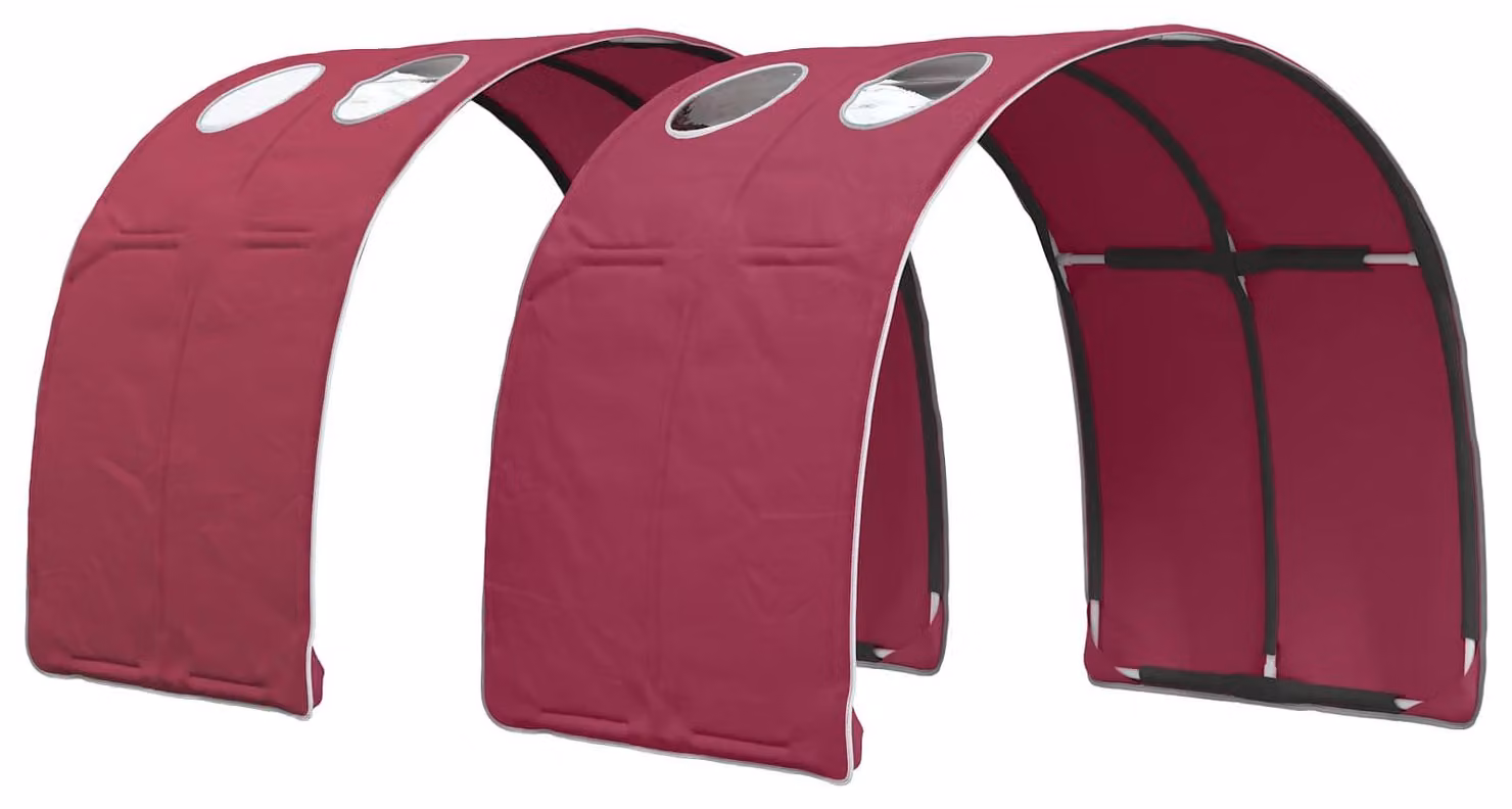 Tunnel per Letto 2 pcs Rosso 211 x 67.5 x 2 cm Poliestere