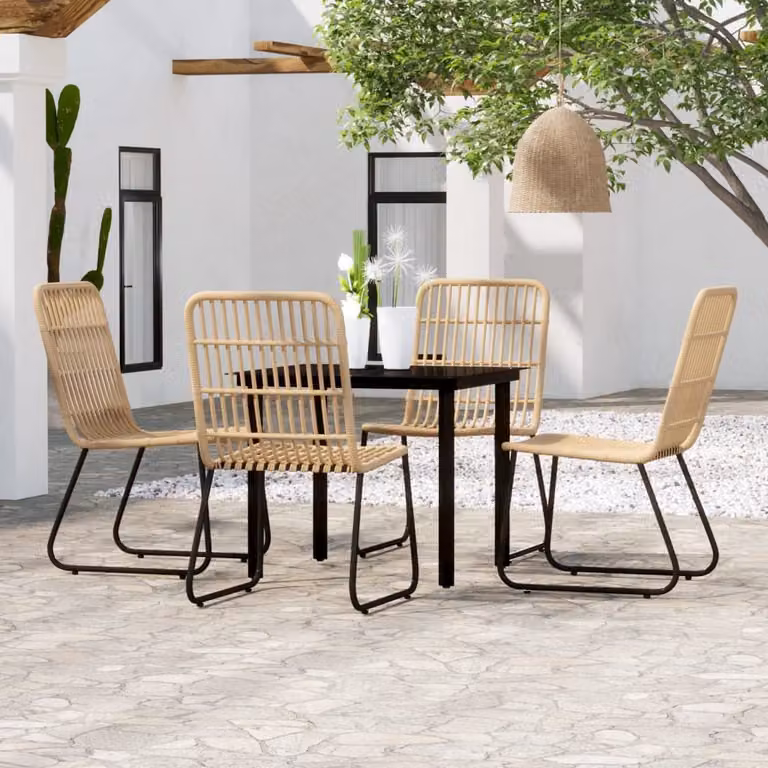 The Living Store Set da pranzo da giardino in rovere da 5 pezzi