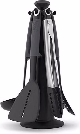 Set di 6 Utensili da Cucina Joseph Joseph Elevate con Supporto Girevole e Pinze, Grigio – 1