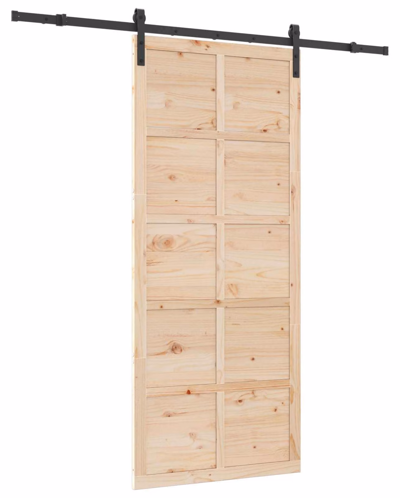 Porta scorrevole Naturale 80 x 208 cm Legno Massello di Pino