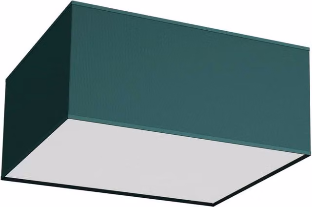 Plafoniera quadrata Milagro verde in tessuto e metallo, diametro 40 cm, con 2 x E27 dimmabile