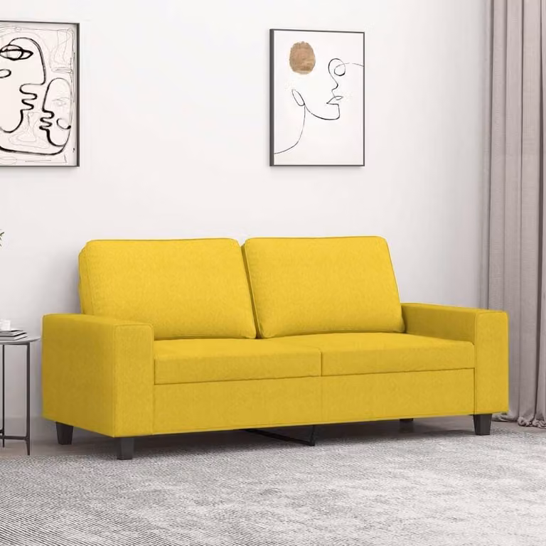 Maison Exclusive - Divano a due posti giallo chiaro 140 cm in tessuto