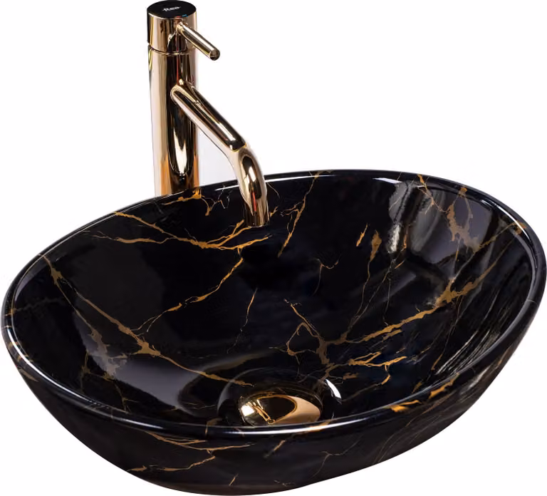Lavabo da Appoggio Rea Sofia Black Marble