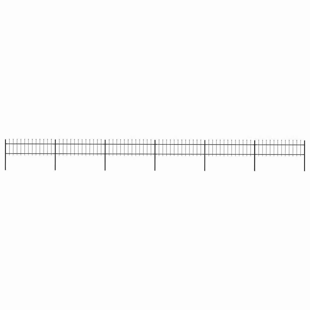 Recinzione da giardino vidaXL in acciaio con punta a lancia nera L: 1005 cm, H: 60 cm