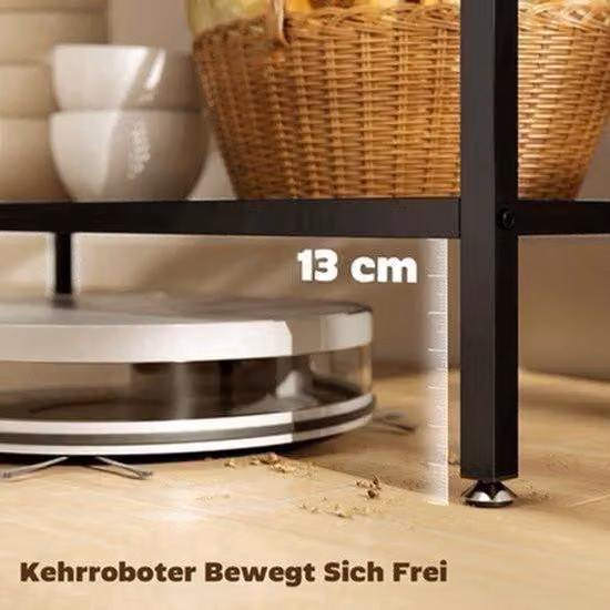 Ripiano per cucina – Ripiano freestanding per cucina – Organizer a 3 livelli – Scaffale per erbe aromatiche – Struttura in acciaio robusta – Pannelli in legno rustico
