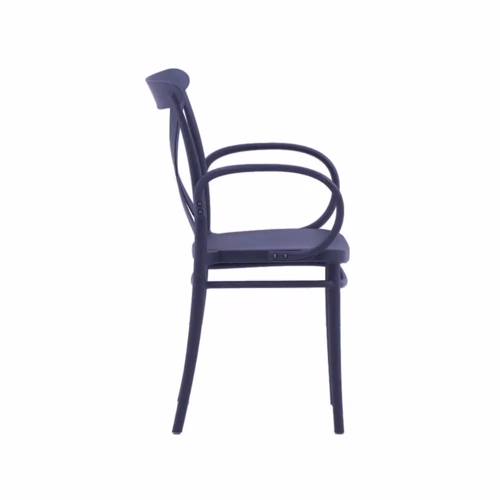 Set di 2 poltrone con braccioli in polipropilene Mobili 2G colore antracite L: 57 cm, P: 52 cm, H: 85 cm – 2