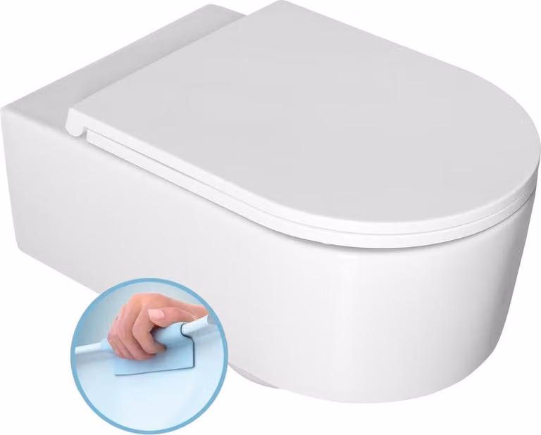 SISTEMA A WC sospeso, senza bordo, 36x53,5 cm, bianco