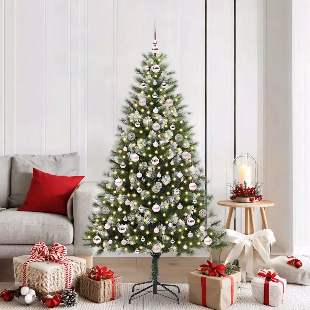 Albero di Natale artificiale con effetto neve fioccata verde e bianco di DESIGN IN, H: 180 cm, L: 102 cm, P: 102 cm – 2