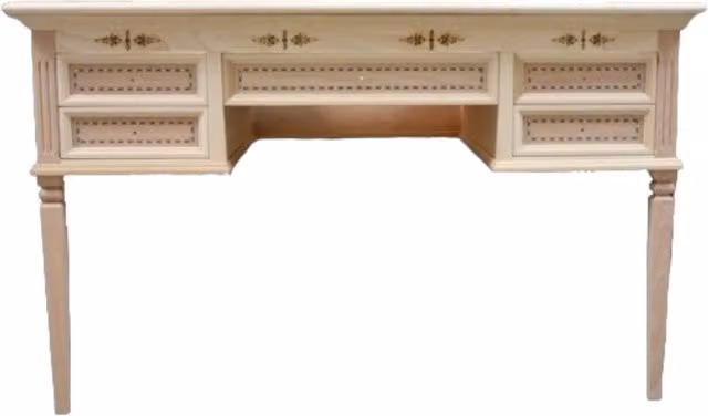 Scrivania classica in legno grezzo Mobili 2G L: 130 cm, P: 70 cm, H: 80 cm – 1