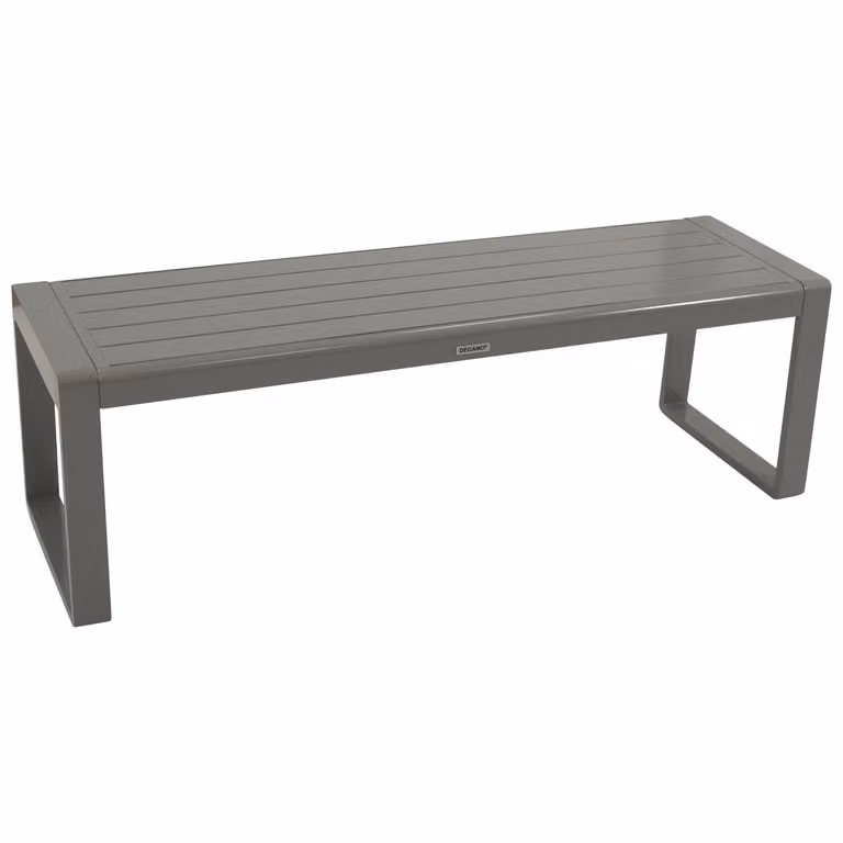 DEGAMO panca da giardino sgabello panca BRESCIA 3 posti, alluminio grigio argento, resistente alle intemperie
