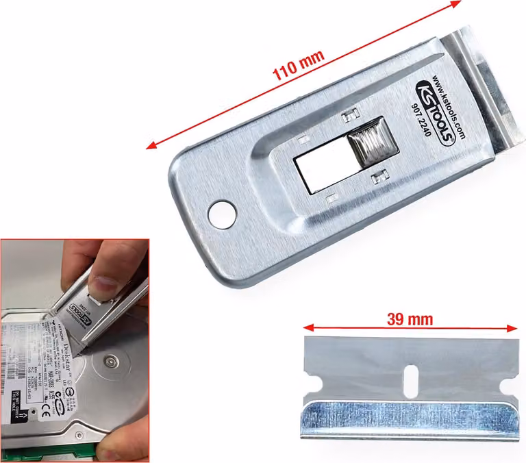 KS TOOLS Raschietto per badge 39 x 110 mm - 907.2240
