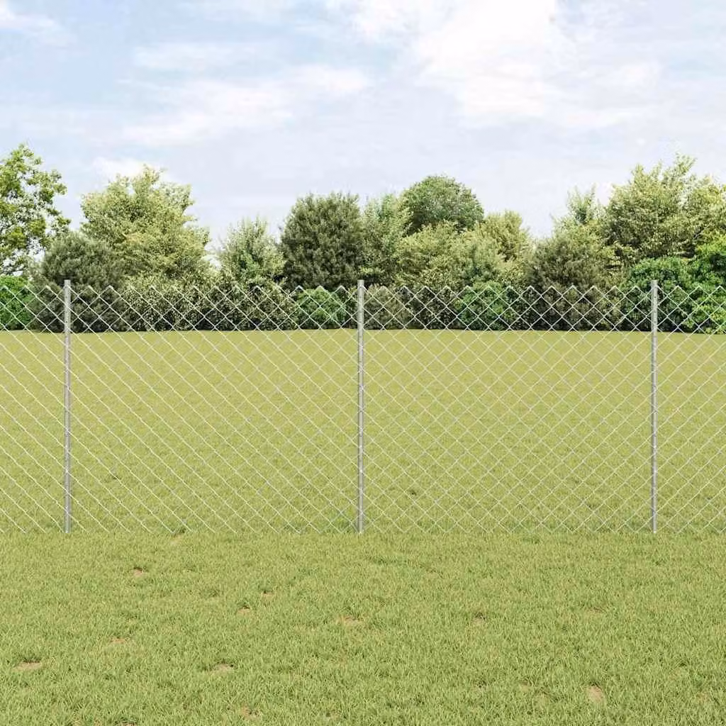 Maison Exclusive - Recinzione con Posto Argento 1 x 10 m Acciaio