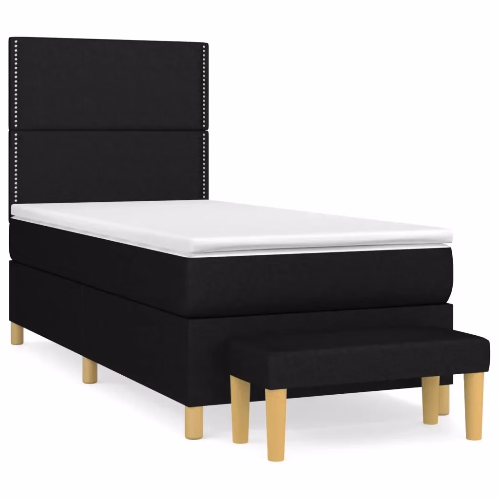 Letto Ibrido con Giroletto a Molle e Materasso vidaXL, Colore Nero e Bianco, L/P/H: 100 x 200 x 203 cm – 2